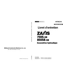 Hitachi ZX 75US-5N, 85USB-5N hydraulic excavator pdf operator's manual FR - Hitachi manuals - HITACHI-FRMDECNA14