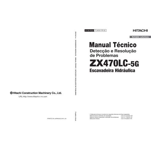 Hitachi ZX 470LC-5G escavadeira hidráulica pdf manual técnico de solução de problemas PT - Hitachi manuais - HITACHI-TTJAC91PR00