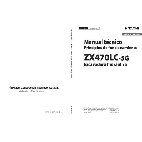 Hitachi ZX 470LC-5G escavadeira hidráulica pdf princípio operacional manual técnico ES - Hitachi manuais - HITACHI-TOJAC91ES00