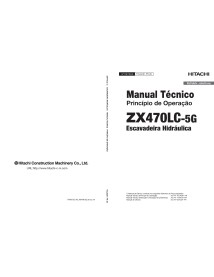 Hitachi ZX 470LC-5G escavadeira hidráulica pdf princípio operacional manual técnico PT - Hitachi manuais - HITACHI-TOJAC91PR00