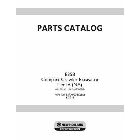 Catálogo de peças da escavadeira de esteiras Case E35B Tier IV pdf - Caso manuais - CASE-S3PX00041ZE06