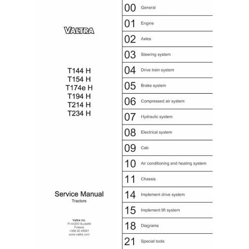 Valtra T144H, T154H, T174eH, T194H, T214H T234H trator pdf manual de serviço - Valtra manuais - VALTRA-39276212-EN