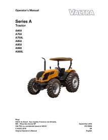 Valtra A650, A750, A750L, A850, A950, A990, A990L manuel d'utilisation du tracteur pdf - Valtra manuels - VALTRA-87315500-EN