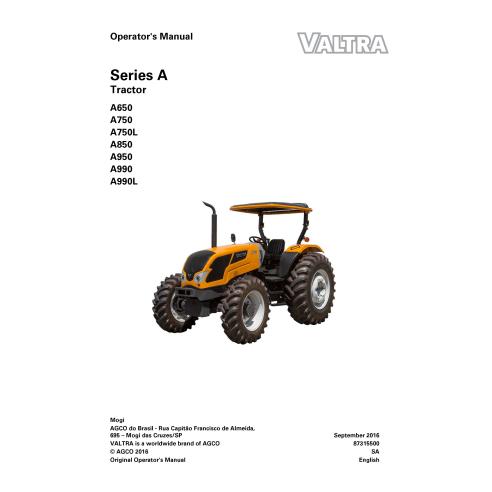 VALTRA-87315500 Valtra A650, A750, A750L, A850, A950, A990, A990L tractor pdf operator's manual