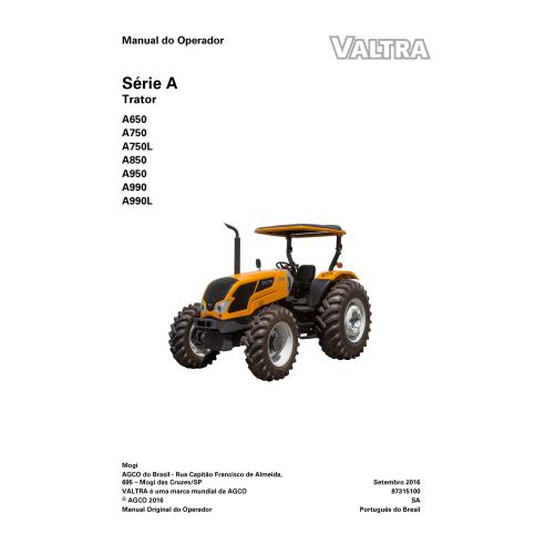 Valtra A650, A750, A750L, A850, A950, A990, A990L tractor pdf operator's manual PT - Valtra manuals - VALTRA-87315100-PT