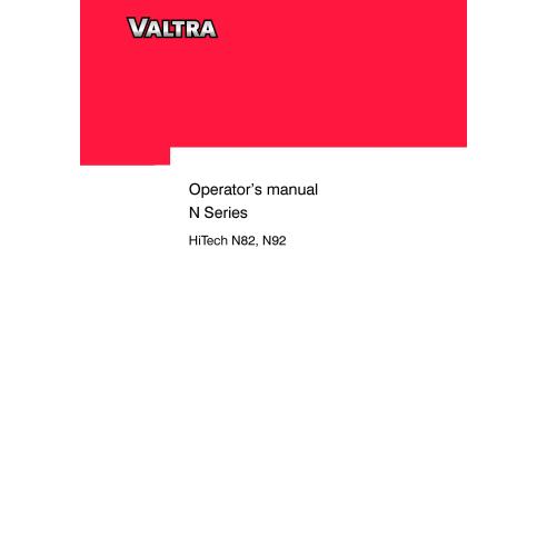 Valtra N82h, N92h tractor pdf operator's manual  - Valtra manuals - VALTRA-39841212-EN