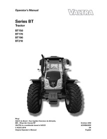 Manuel d'utilisation du tracteur Valtra BT150, BT170, BT190, BT210 pdf - Valtra manuels - VALTRA-ACW0843810-EN