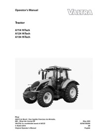 Valtra A114 HiTech, A124 HiTech, A134 HiTech manuel d'utilisation du tracteur pdf - Valtra manuels - VALTRA-ACW2184250-EN