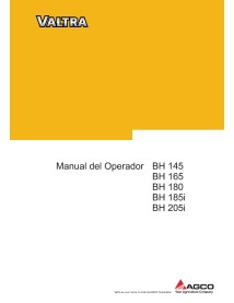 Valtra BH145, BH165, BH180, BH185i, BH205i manuel d'utilisation du tracteur pdf - Valtra manuels - VALTRA-85739500-ES