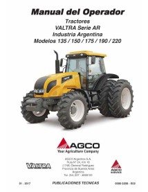 Valtra AR135, AR150, AR175, AR190, AR220 manuel d'utilisation du tracteur pdf - Valtra manuels - VALTRA-05800208E02-ES