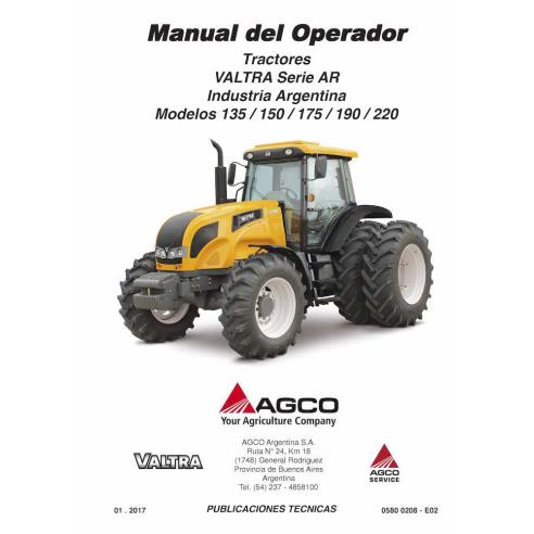 Valtra AR135, AR150, AR175, AR190, AR220 manuel d'utilisation du tracteur pdf - Valtra manuels - VALTRA-05800208E02-ES