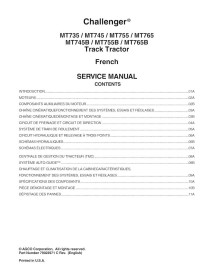 Challenger MT735, MT745, MT755, MT765, MT745B, MT755B, MT765B rubber track tractor pdf service manual FR - Challenger manuals...