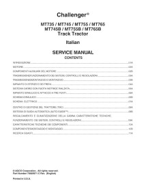 Challenger MT735, MT745, MT755, MT765, MT745B, MT755B, MT765B rubber track tractor pdf service manual IT - Challenger manuals...