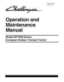 Challenger MT735B, MT745B, MT765B, MT765B trator de esteiras de borracha pdf manual do operador - Challenger manuais - CHAL-7...