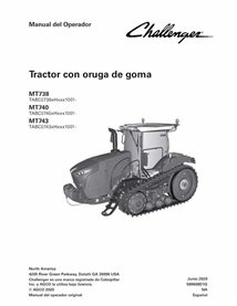 Challenger MT738, MT740, MT743 trator de esteiras de borracha pdf manual do operador ES - Challenger manuais - CHAL-589608D1G-ES