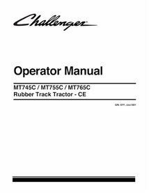 Challenger MT745C, MT755C, MT765C CE rubber track tractor pdf operator's manual  - Challenger manuals - CHAL-521969D1-EN