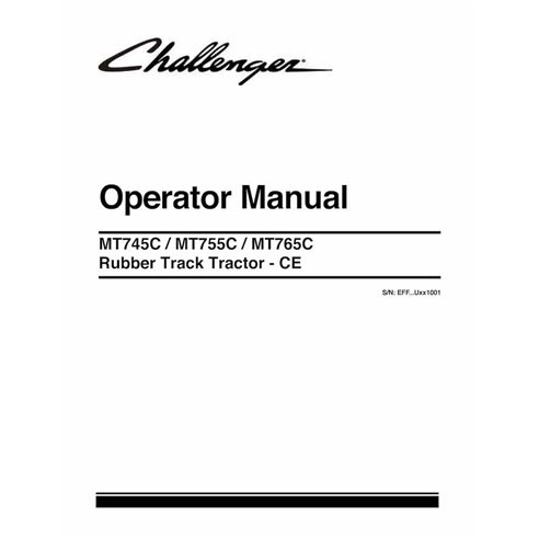 CHAL-521969D1 Challenger MT745C, MT755C, MT765C CE rubber track tractor pdf operator's manual