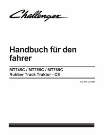 Challenger MT745C, MT755C, MT765C CE rubber track tractor pdf operator's manual DE - Challenger manuals - CHAL-521972D1-DE