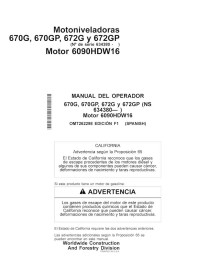 John Deere 670G, 670GP, 672G y 672GP motoniveladoras pdf manual del operador ES - John Deere manuales - JD-OMT262298-ES