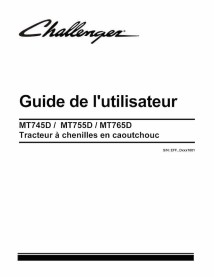 Challenger MT745D, MT755D, MT765D rubber track tractor pdf operator's manual FR - Challenger manuals - CHAL-547091D1-FR
