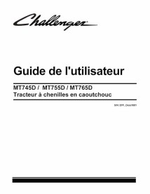 Challenger MT745D, MT755D, MT765D tractor de orugas de goma pdf manual del operador FR - Challenger manuales - CHAL-547091D1-FR