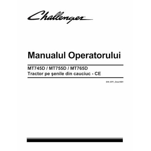 Challenger MT745D, MT755D, MT765D CE rubber track tractor pdf operator's manual RO - Challenger manuals - CHAL-547103D1-RO
