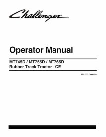 Challenger MT745D, MT755D, MT765D CE rubber track tractor pdf operator's manual  - Challenger manuals - CHAL-547104D1-EN