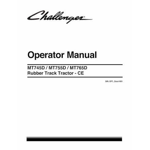Manual do operador do trator de esteiras de borracha Challenger MT745D, MT755D, MT765D CE pdf - Challenger manuais - CHAL-547...