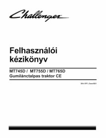 Challenger MT745D, MT755D, MT765D CE tracteur à chenilles en caoutchouc pdf manuel d'utilisation HU - Challenger manuels - CH...