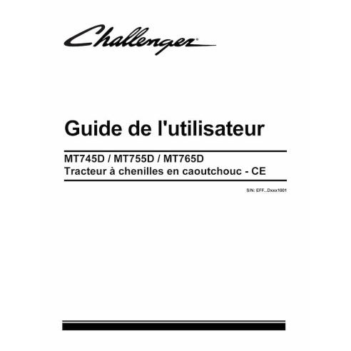 Challenger MT745D, MT755D, MT765D CE trator de esteiras de borracha pdf manual do operador FR - Challenger manuais - CHAL-547...