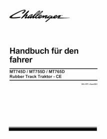 Challenger MT745D, MT755D, MT765D CE rubber track tractor pdf operator's manual DE - Challenger manuals - CHAL-547097D1-DE