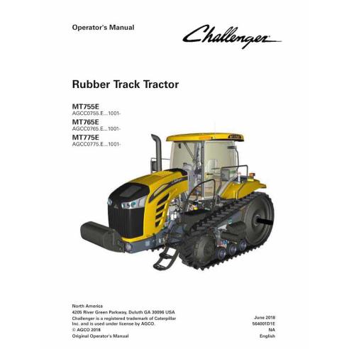 CHAL-564001D1 Challenger MT755E, MT765E, MT775E NA tractor de orugas de goma pdf manual del operador