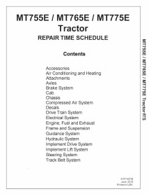 Challenger MT755E, MT765E, MT775E  rubber track tractor pdf repair time schedule  - Challenger manuals - CHAL-574714D1B-RTS-EN