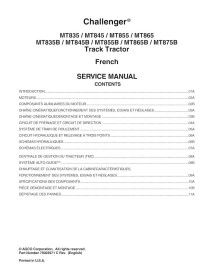 Challenger MT835, MT845, MT855, MT865, MT835B, MT845B, MT855B, MT865B, MT875B rubber track tractor pdf service manual FR - Ch...