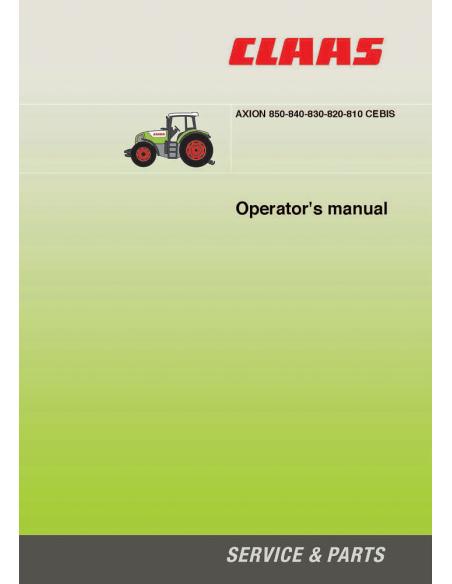 CLA-11210285 Claas Axion 810 - 820 - 830 - 840 - 850 Manual do operador do trator CEBIS, PDF
