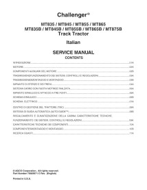 Challenger MT835, MT845, MT855, MT865, MT835B, MT845B, MT855B, MT865B, MT875B rubber track tractor pdf service manual IT - Ch...
