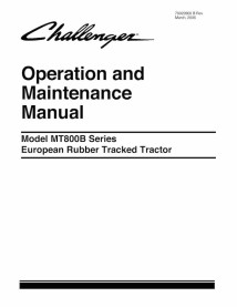 Challenger MT835B, MT845B, MT855B, MT865B trator de esteiras de borracha pdf manual de operação e manutenção - Challenger man...