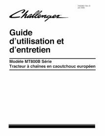 Challenger MT835B, MT845B, MT855B, MT865B rubber track tractor pdf operation & maintenance manual FR - Challenger manuals - C...