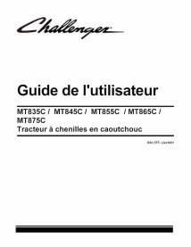 Challenger MT835C, MT845C, MT855C, MT865C, MT875C rubber track tractor pdf operator's manual FR - Challenger manuals - CHAL-5...