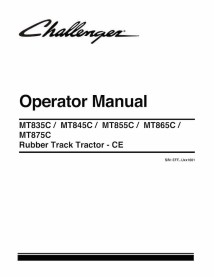 Challenger MT835C, MT845C, MT855C, MT865C, MT875C CE rubber track tractor pdf operator's manual  - Challenger manuals - CHAL-...