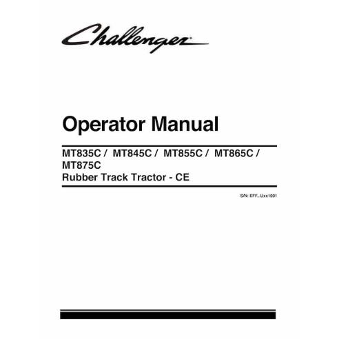 Challenger MT835C, MT845C, MT855C, MT865C, MT875C CE rubber track tractor pdf operator's manual  - Challenger manuals - CHAL-...