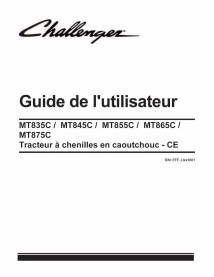 Challenger MT835C, MT845C, MT855C, MT865C, MT875C CE tracteur à chenilles en caoutchouc pdf manuel d'utilisation FR - Challen...