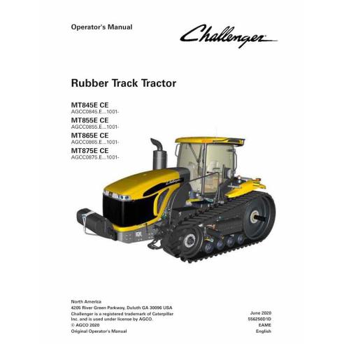 Challenger MT845E, MT855E, MT865E, MT875E CE rubber track tractor pdf operator's manual  - Challenger manuals - CHAL-556250D1...