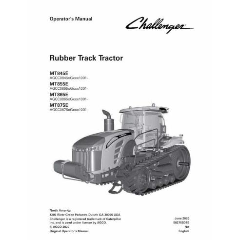 CHAL-582755D1E Challenger MT845E, MT855E, MT865E, MT875 NA tracteur à chenilles en caoutchouc pdf manuel d'utilisation