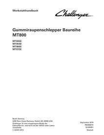 Challenger MT845E, MT855E, MT865E, MT875 EAME trator de esteiras de borracha pdf manual de serviço da oficina DE - Challenger...