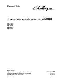 Challenger MT845E, MT855E, MT865E, MT875 EAME rubber track tractor pdf workshop service manual ES - Challenger manuals - CHAL...