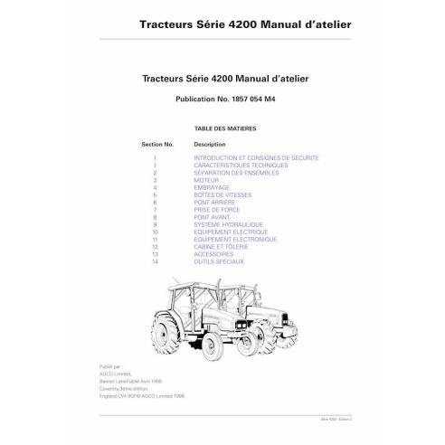 Massey Ferguson MF 4215, 4220, 4225, 4235, 4245, 4255, 4260, 4270 tracteur pdf manuel d'atelier FR - Massey-Ferguson manuels ...