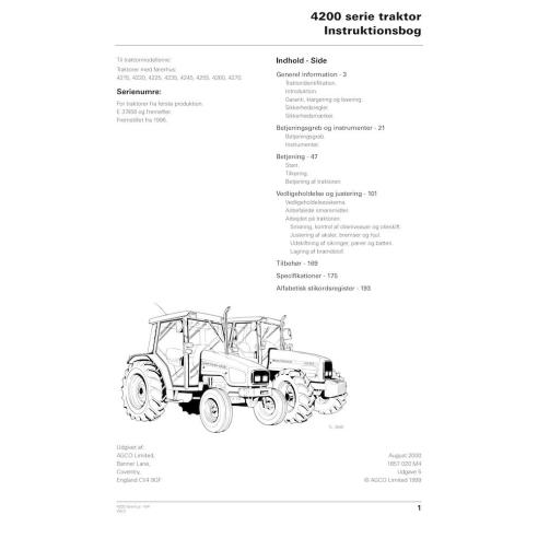 Massey Ferguson MF 4225, 4235, 4245, 4255, 4260, 4270 tractor pdf manual del operador DA - Massey Ferguson manuales - MF-1857...