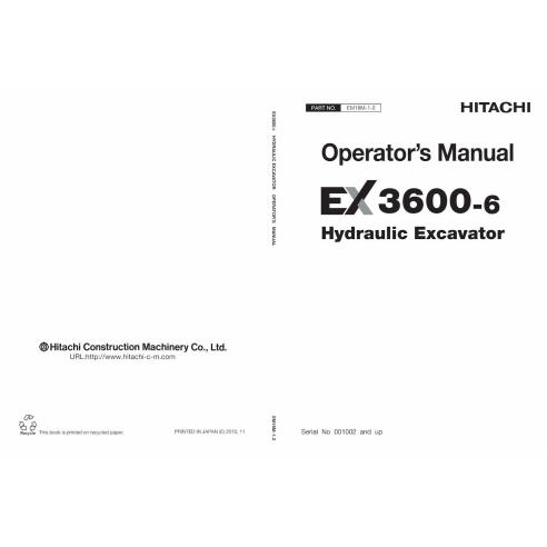 Hitachi EX 3600-6 hydraulic excavator pdf operator's manual  - Hitachi manuals - HITACHI-EM18M12-EN