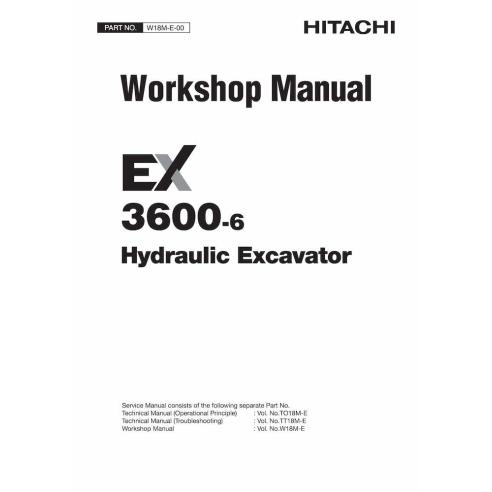 Hitachi EX 3600-6 escavadeira hidráulica manual de oficina pdf - Hitachi manuais - HITACHI-W18M-EN